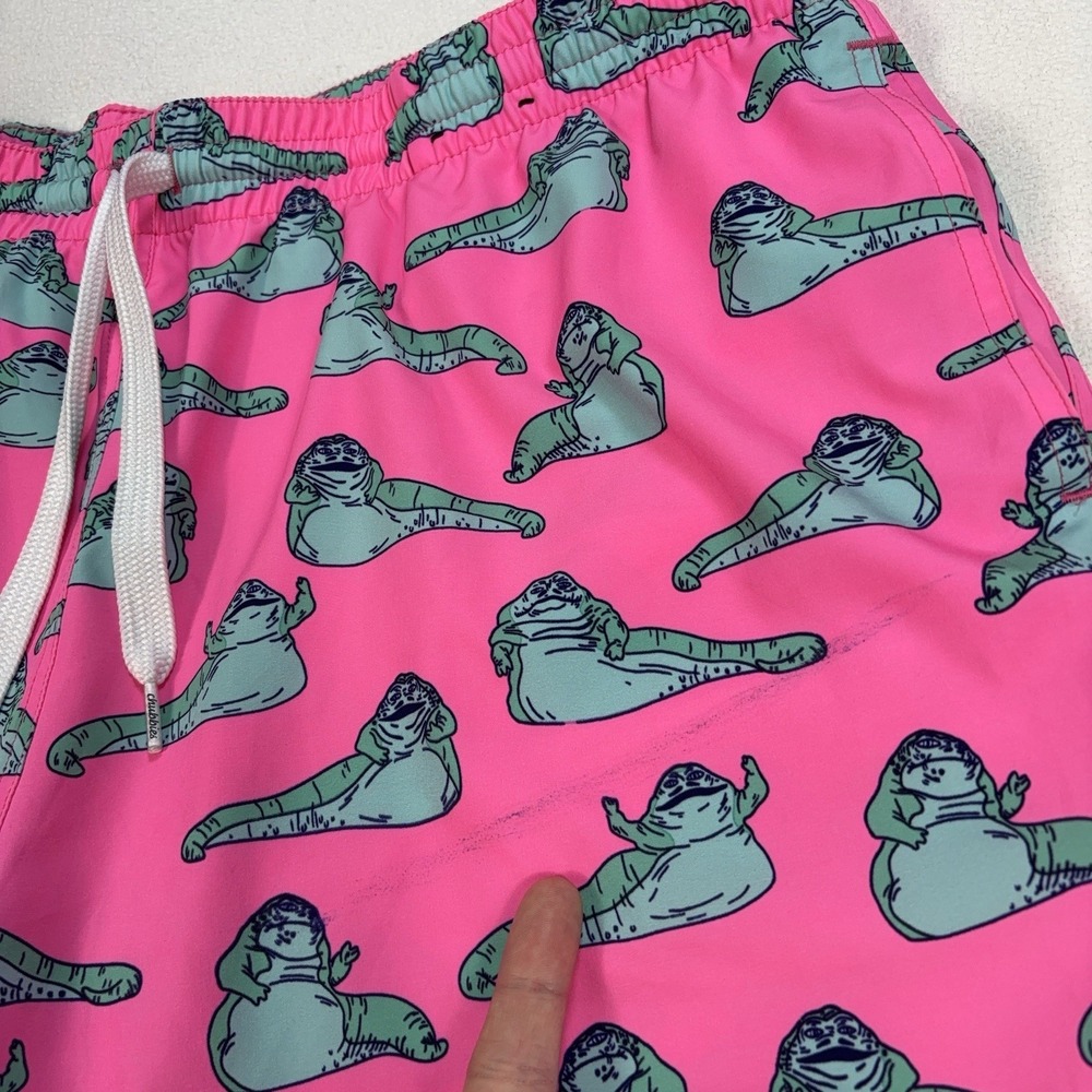 Chubbies Jabba The Hutt Swim Trunks Mens XL Pink Mesh Lined Drawstring Star Wars - Picture 13 of 16